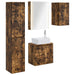 Baderomsskapsett 5 pcs Røkt Eik 53 x 15,5 x 70 cm