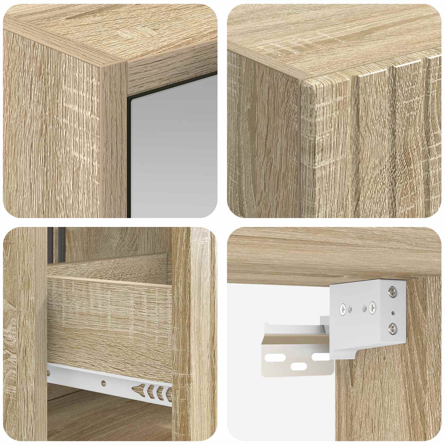 Baderomsskapsett 5 pcs Sonoma eik 43 x 16 x 62,5 cm