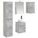 Baderomsskapsett 5 pcs Betonggrå 43 x 16 x 62,5 cm