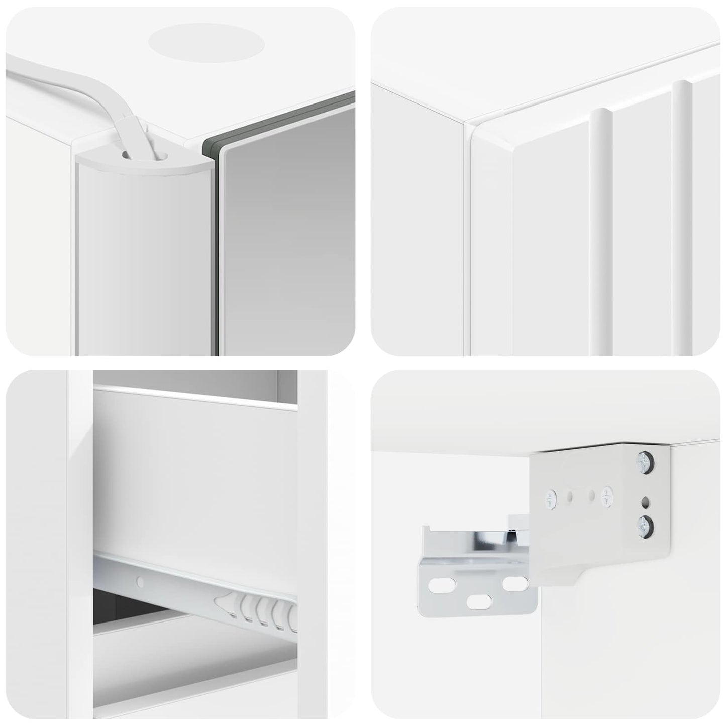Baderomsskapsett 5 pcs Hvit 43 x 11,5 x 60,5 cm Konstruert tre