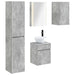 Baderomsskapsett 5 pcs Betonggrå 43 x 11,5 x 60,5 cm