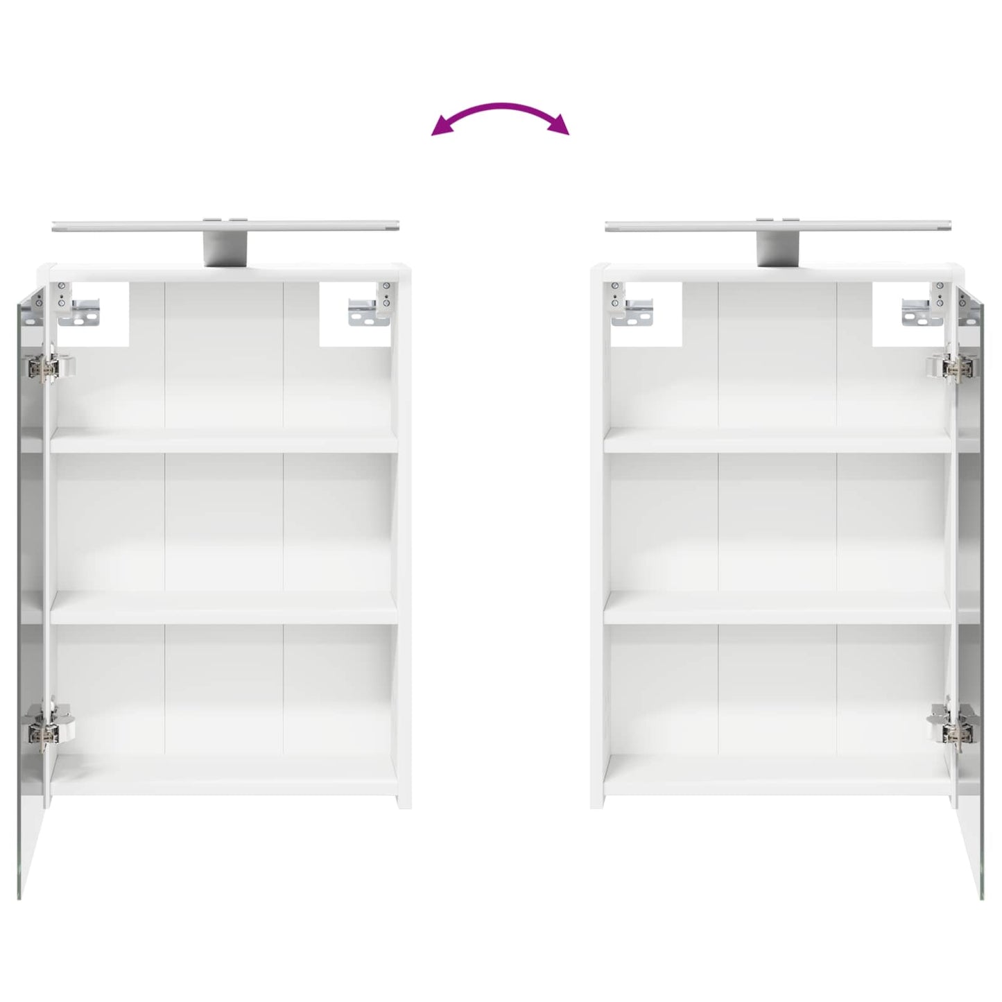 Baderomsskapsett 4 pcs Hvit 43 x 16 x 62,5 cm Konstruert tre