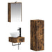 Baderomsskapsett 4 pcs Røkt Eik 43 x 16 x 62,5 cm