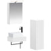 Baderomsskapsett 4 pcs Hvit 50 x 14,5 x 70 cm Konstruert tre