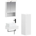 Baderomsskapsett 4 pcs Hvit 50 x 14,5 x 70 cm Konstruert tre
