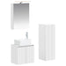 Baderomsinnredningssett 4 pcs Hvit Konstruert tre og glass