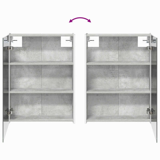 Baderomsinnredningssett 4 pcs Betonggrå Konstruert tre og glass