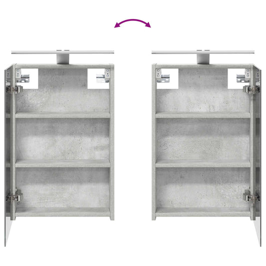 Baderomsinnredningssett 4 pcs Betonggrå Konstruert tre og glass