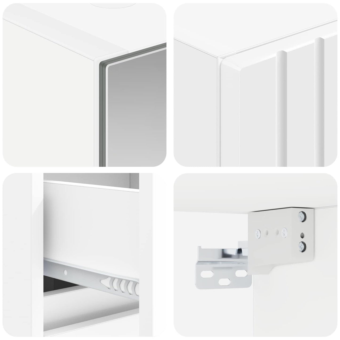 Baderomsinnredningssett 4 pcs Hvit Konstruert tre og glass
