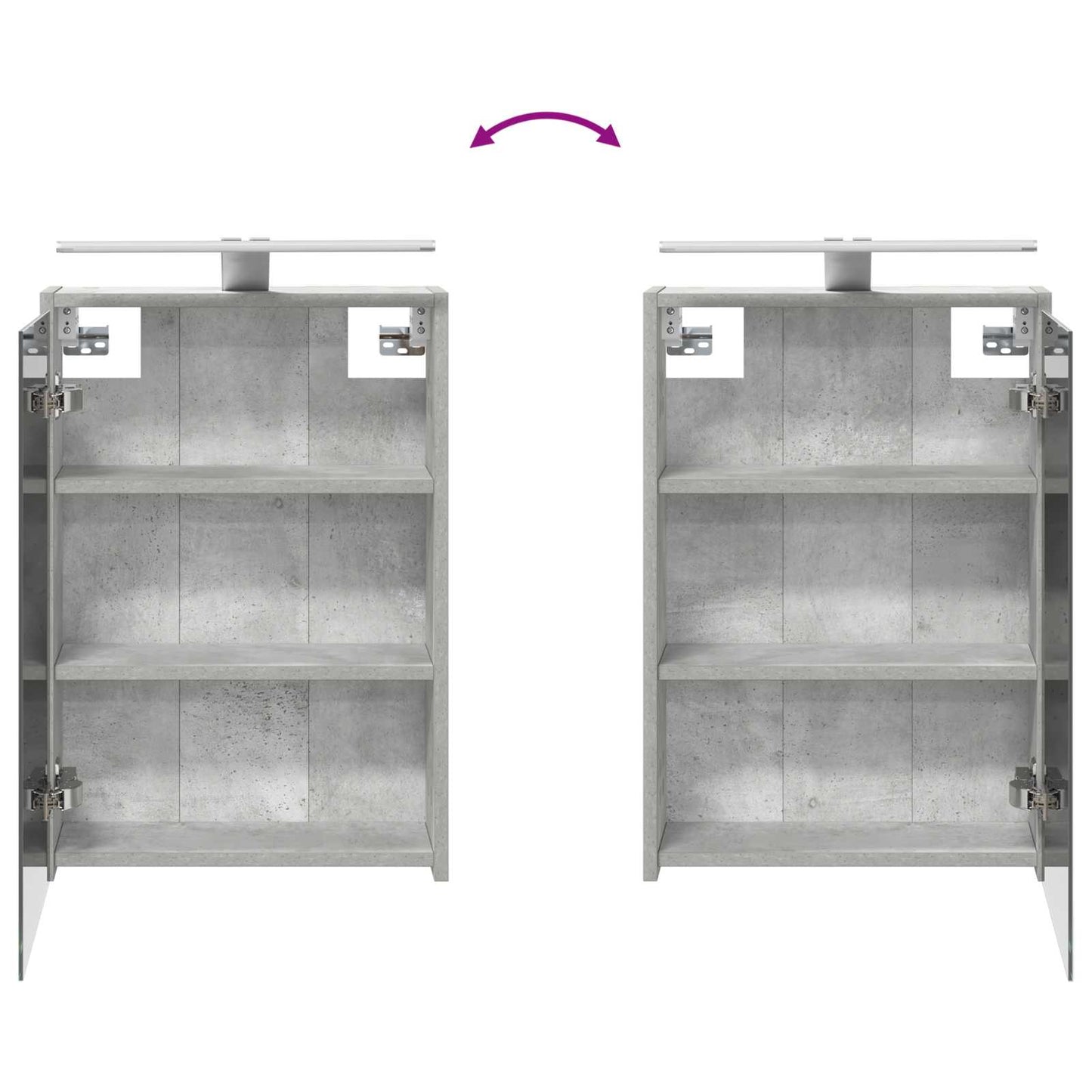 Baderomsinnredningssett 4 pcs Betonggrå Konstruert tre og glass
