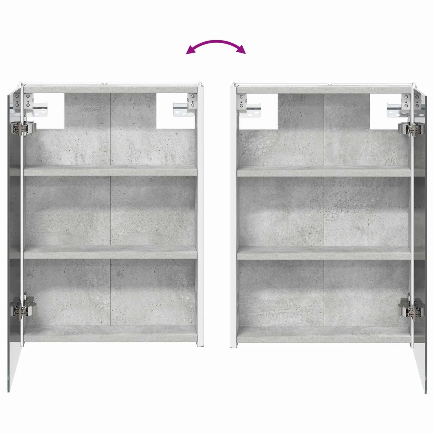 Baderomsinnredningssett 4 pcs Betonggrå Konstruert tre og glass