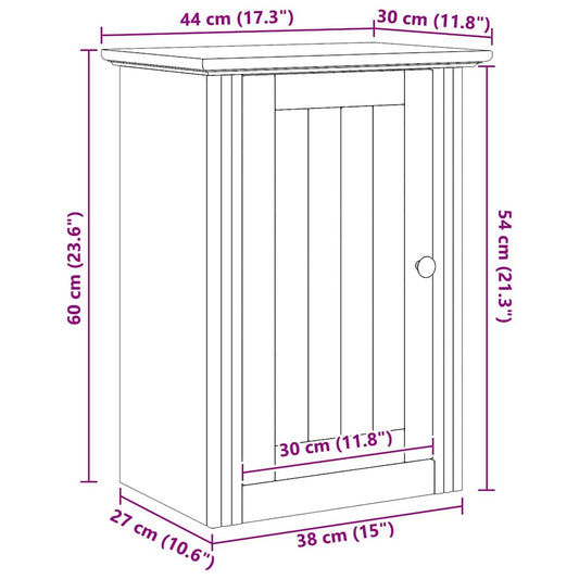 Baderom veggskap med lagring BODO Honning brun 44 x 30 x 60 cm vidaXL