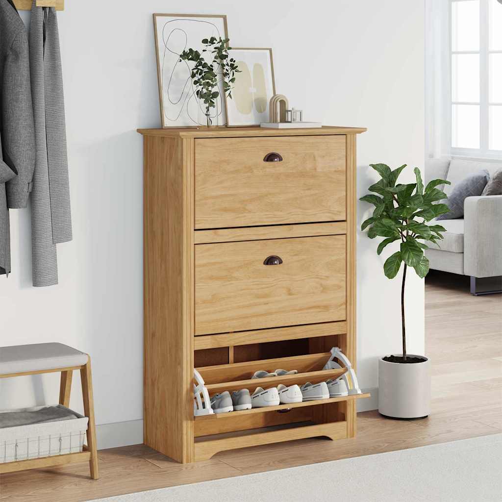 Sko Hylle BODO Honning brun 80 x 35 x 118 cm Konstruert tre