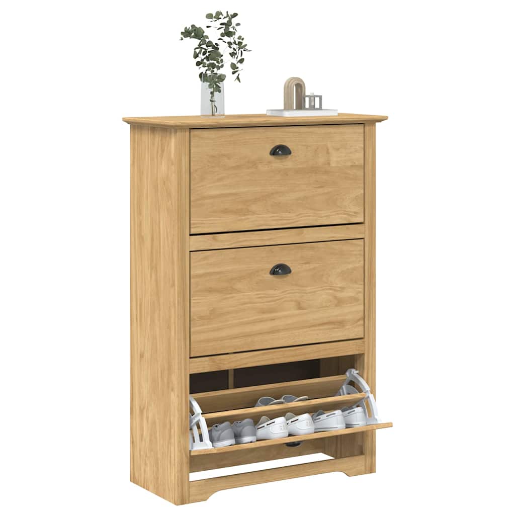 Sko Hylle BODO Honning brun 80 x 35 x 118 cm Konstruert tre