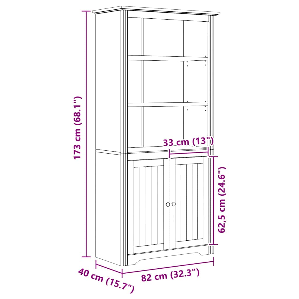 Bokhylle BODO Honning brun 82 x 40 x 173 cm Konstruert tre vidaXL