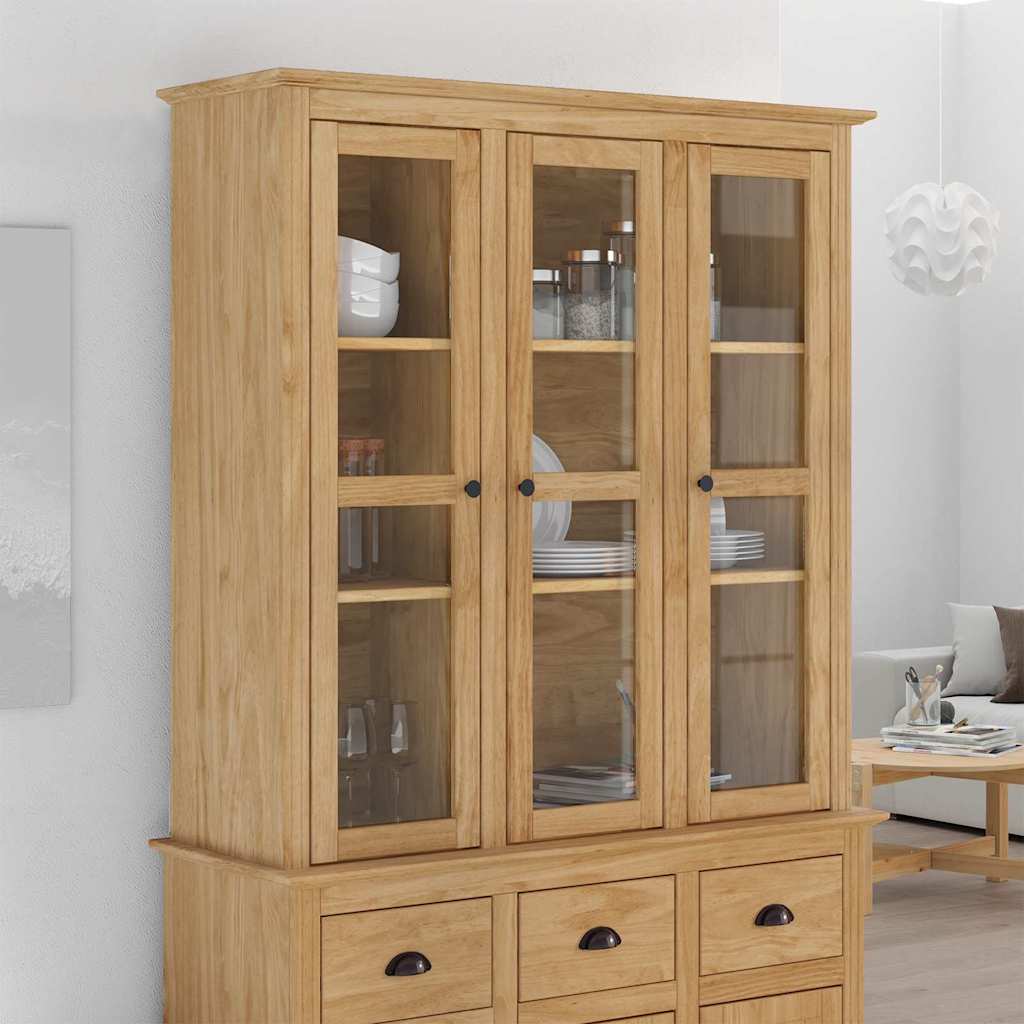 Skap med Glassdører BODO Honning brun 115,5 x 38,5 x 117,7 cm