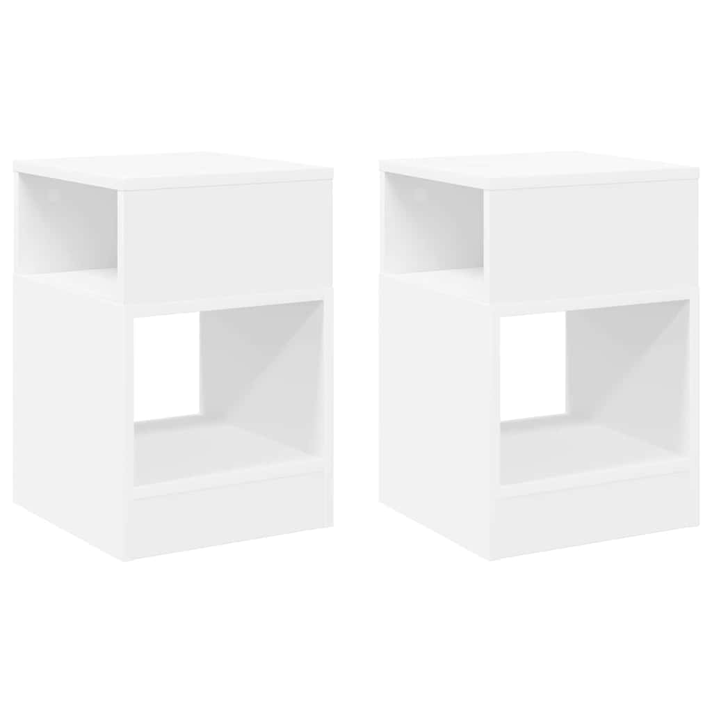 Avlastningsbord 2 pcs Hvit 30,5 x 30 x 45 cm Konstruert tre