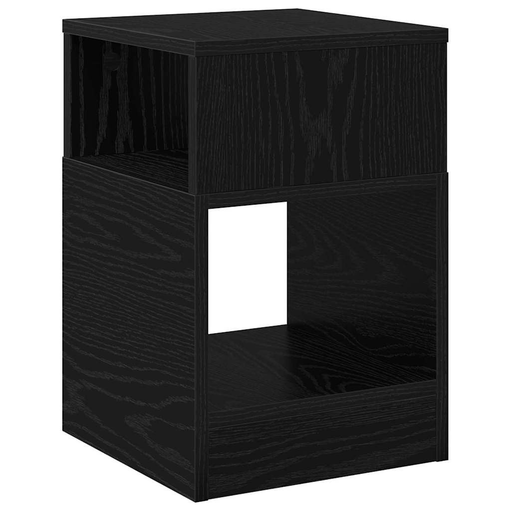 Avlastningsbord 2 pcs Svart Eik 30,5 x 30 x 45 cm