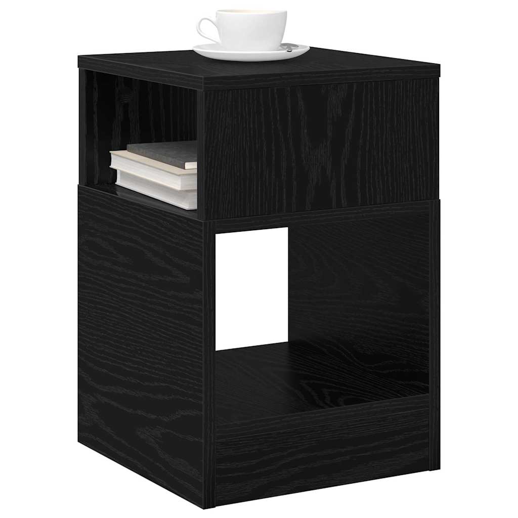 Avlastningsbord 2 pcs Svart Eik 30,5 x 30 x 45 cm