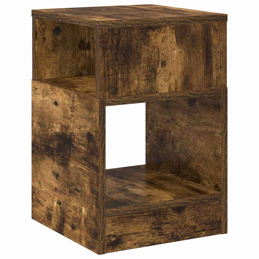 Avlastningsbord 2 pcs Røkt eik 30,5 x 30 x 45 cm Konstruert tre