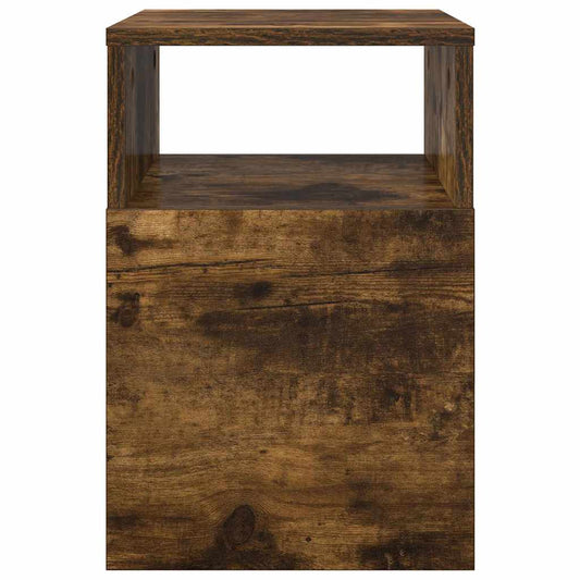 Avlastningsbord 2 pcs Røkt eik 30,5 x 30 x 45 cm Konstruert tre