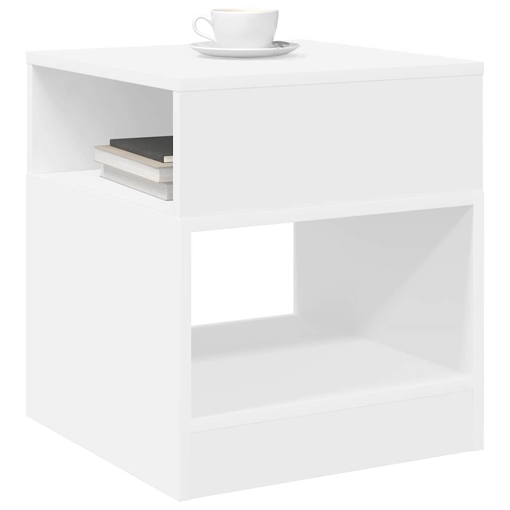 Avlastningsbord 2 pcs Hvit 40,5 x 40 x 45 cm Konstruert tre