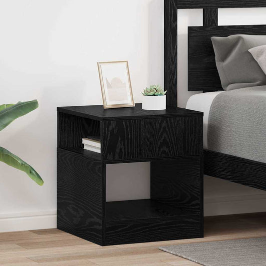 Avlastningsbord 2 pcs Svart Eik 40,5 x 40 x 45 cm