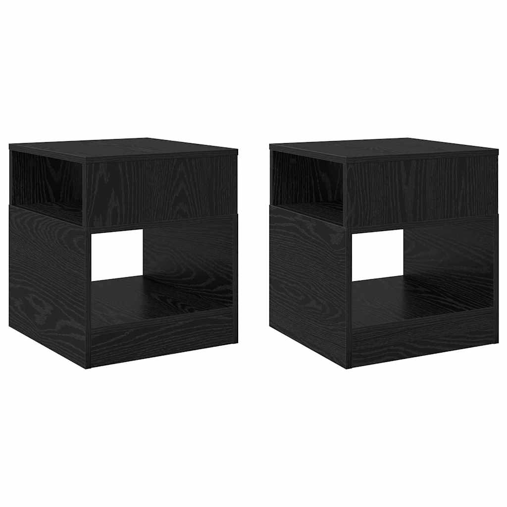 Avlastningsbord 2 pcs Svart Eik 40,5 x 40 x 45 cm