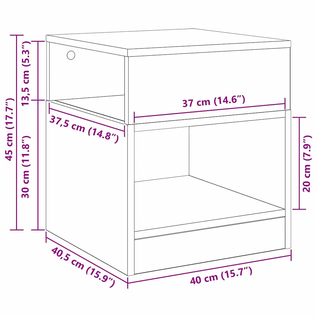 Avlastningsbord Betonggrå 40,5 x 40 x 45 cm Konstruert tre