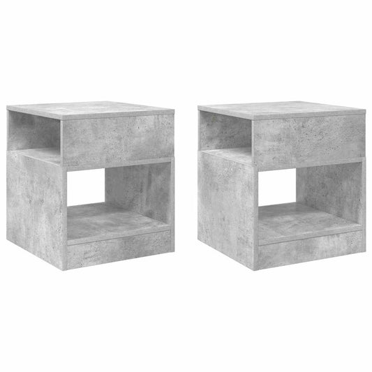 Avlastningsbord 2 pcs Betonggrå 40,5 x 40 x 45 cm