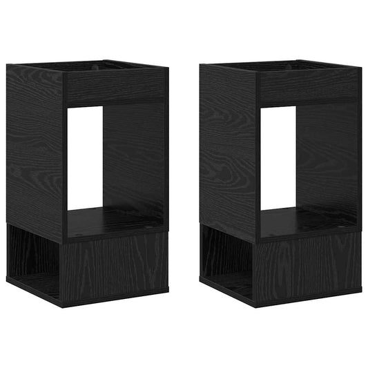 Avlastningsbord 2 pcs Svart Eik 30 x 30 x 56 cm Konstruert tre