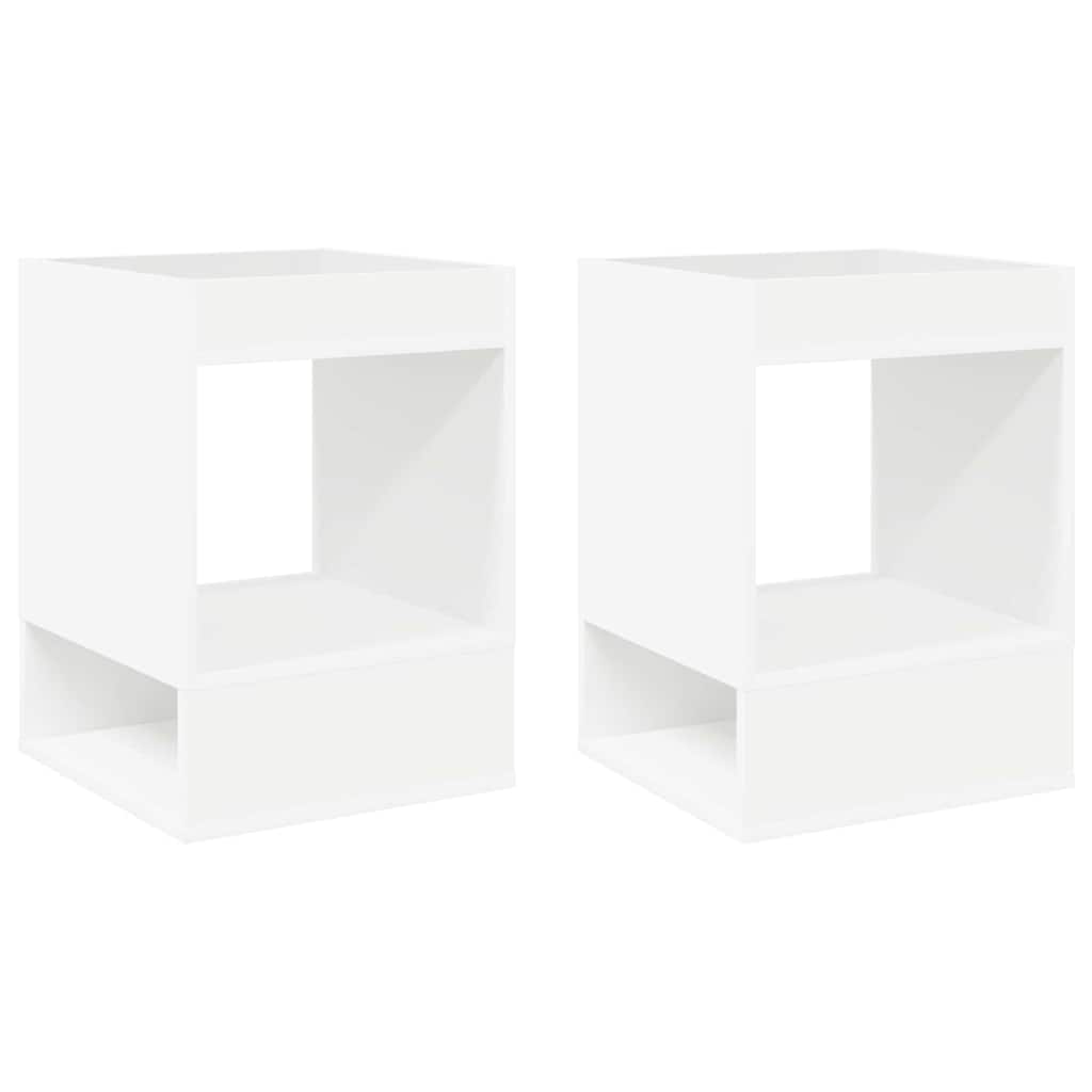 Avlastningsbord 2 pcs Hvit 40 x 40 x 56 cm Konstruert tre