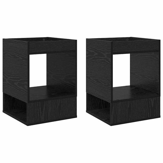 Avlastningsbord 2 pcs Svart Eik 40 x 40 x 56 cm Konstruert tre