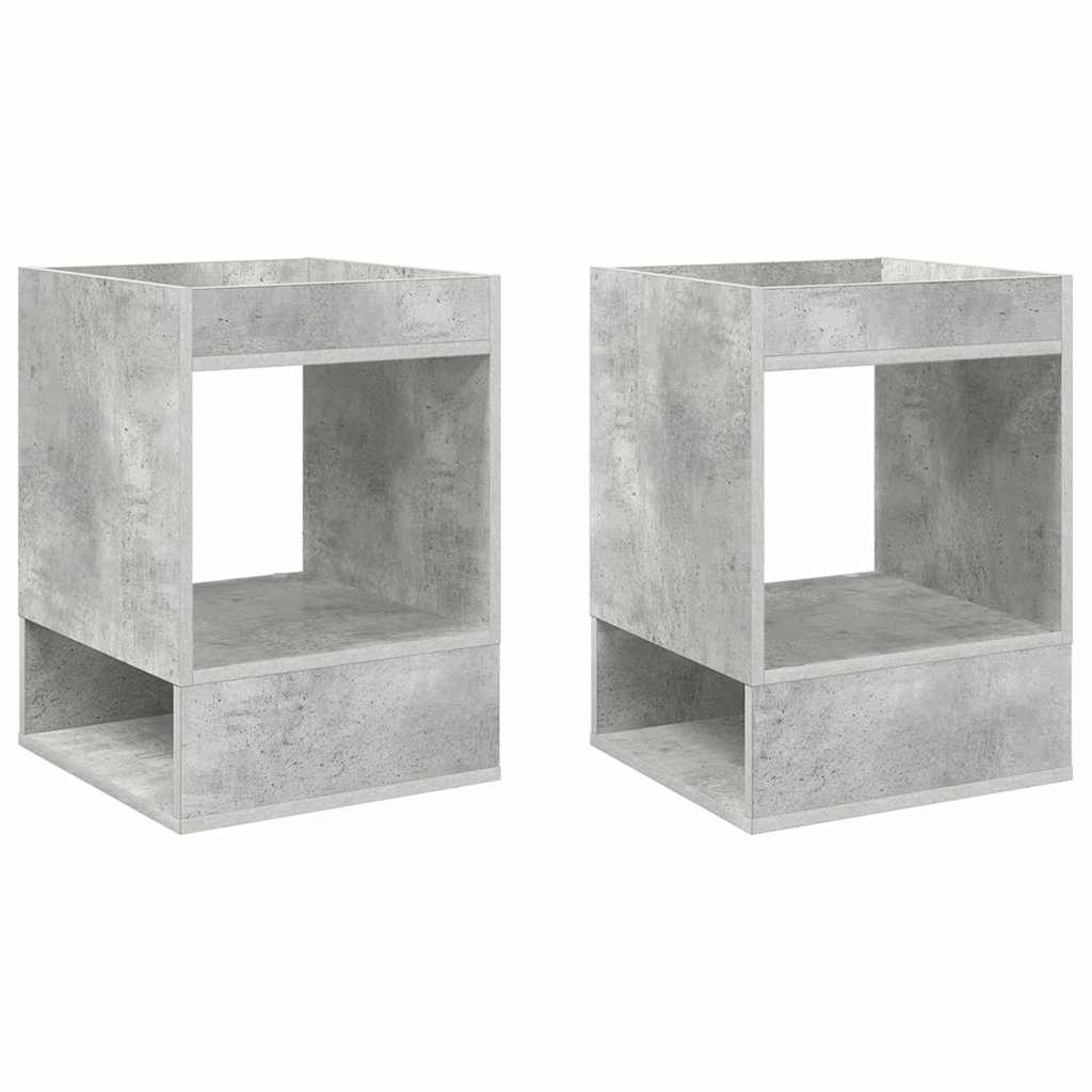Avlastningsbord 2 pcs Betonggrå 40 x 40 x 56 cm Konstruert tre