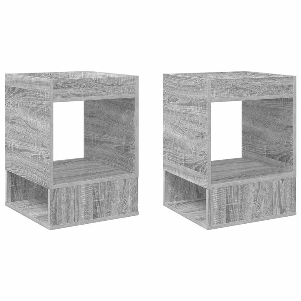 Avlastningsbord 2 pcs Grå Sonoma 40 x 40 x 56 cm Konstruert tre