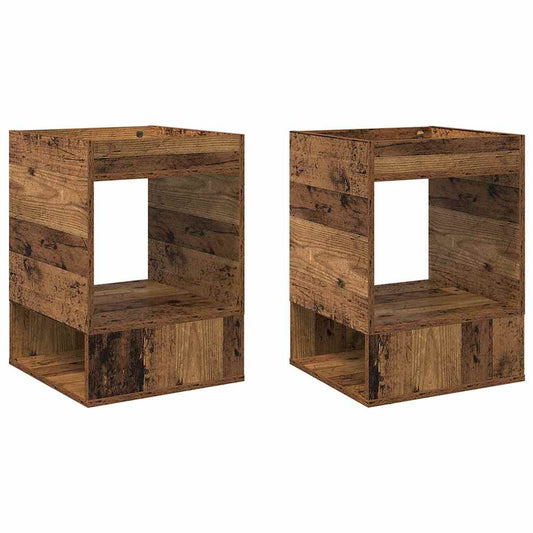 Avlastningsbord 2 pcs Gammelt tre 40 x 40 x 56 cm