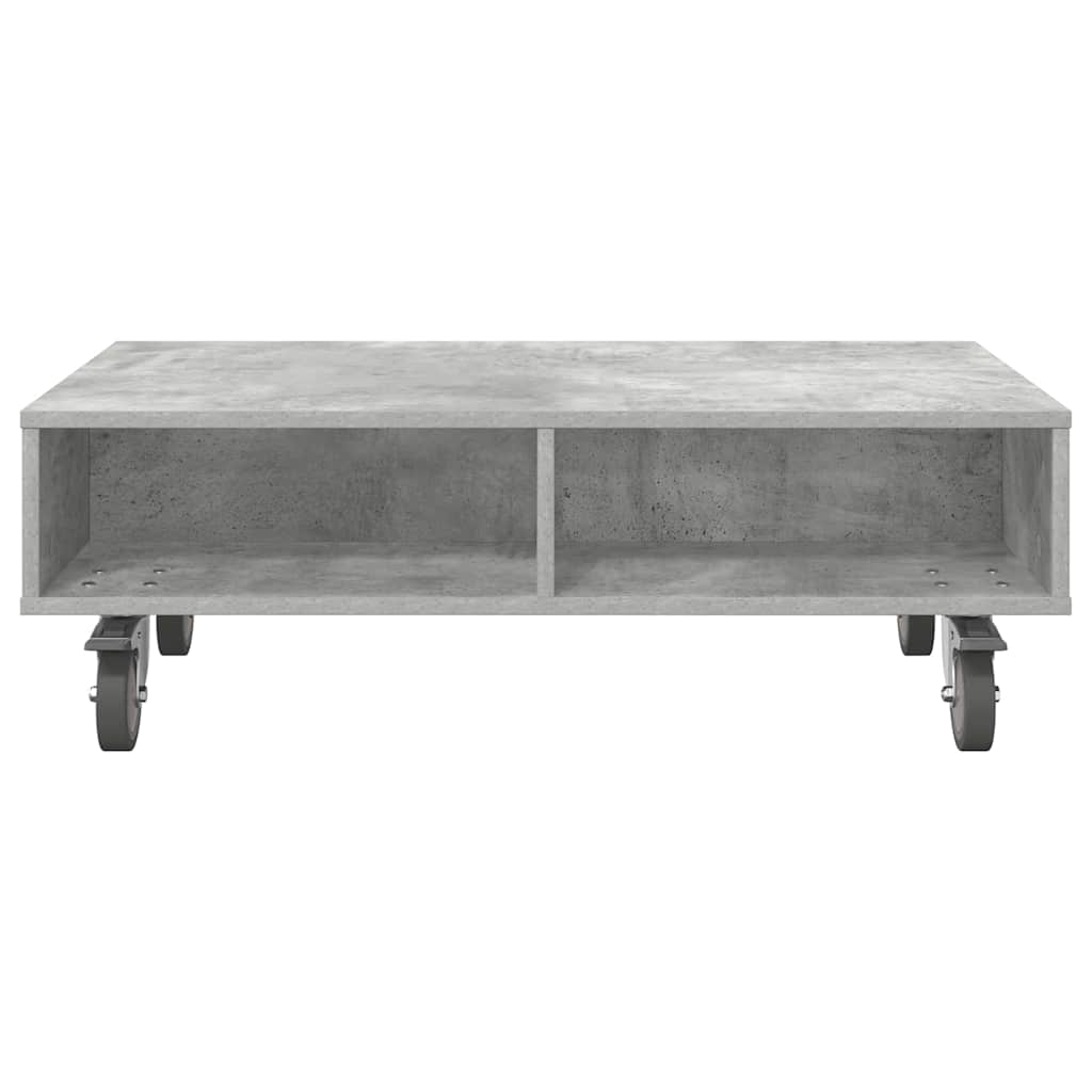 Sidebord med hjul Betonggrå 90 x 50 x 30 cm Konstruert tre