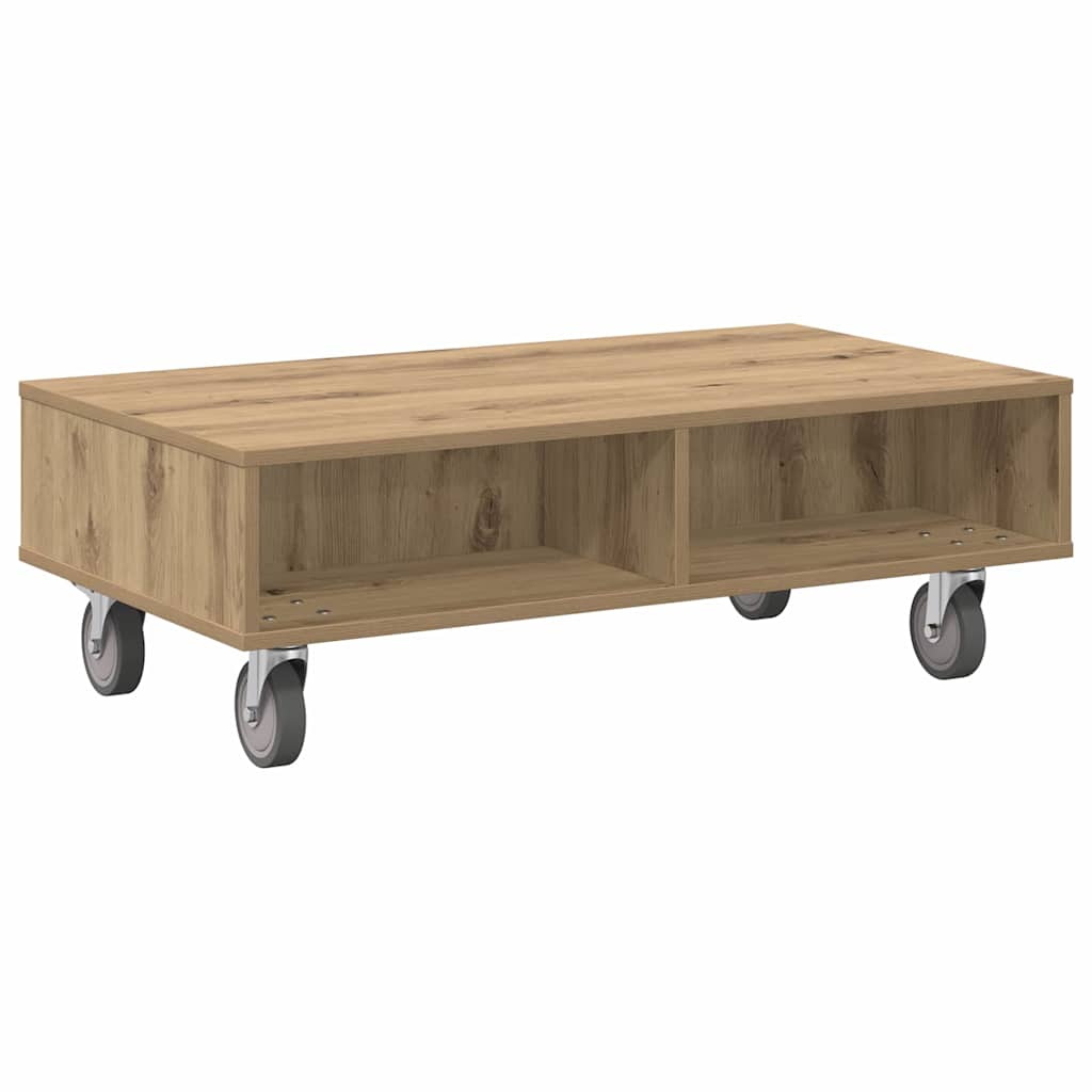 Sidebord med hjul Artisan Eik 90 x 50 x 30 cm Konstruert tre