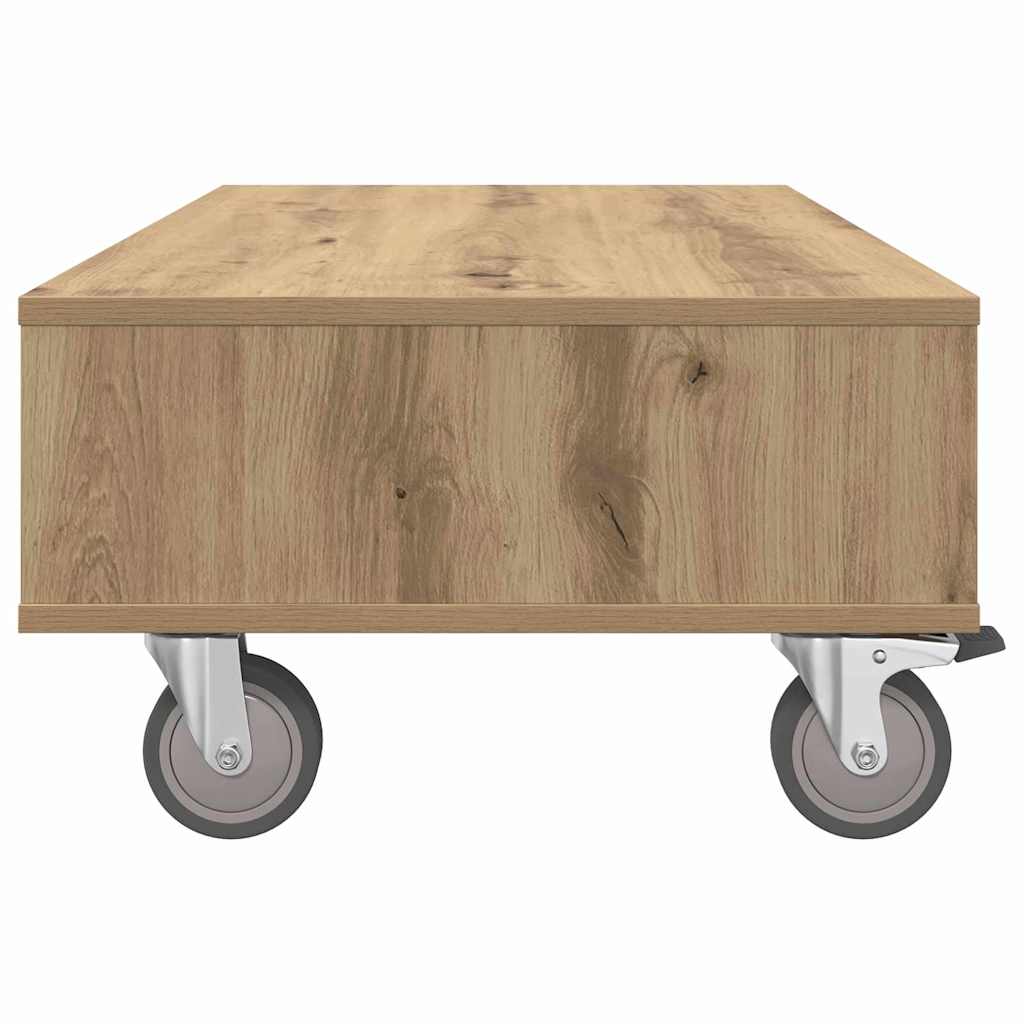 Sidebord med hjul Artisan Eik 90 x 50 x 30 cm Konstruert tre