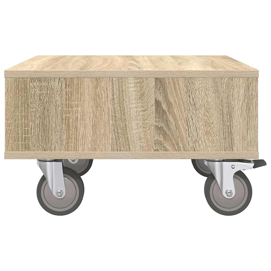 Sidebord med hjul Sonoma eik 50,5 x 50 x 30 cm Konstruert tre