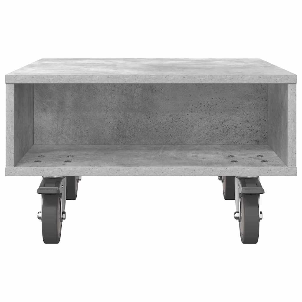 Sidebord med hjul Betonggrå 50,5 x 50 x 30 cm Konstruert tre