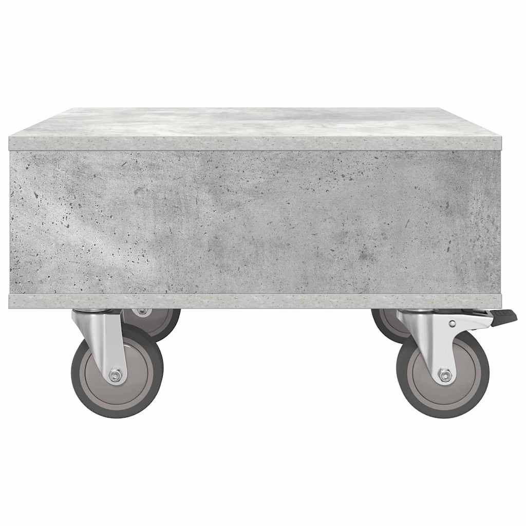 Sidebord med hjul Betonggrå 50,5 x 50 x 30 cm Konstruert tre