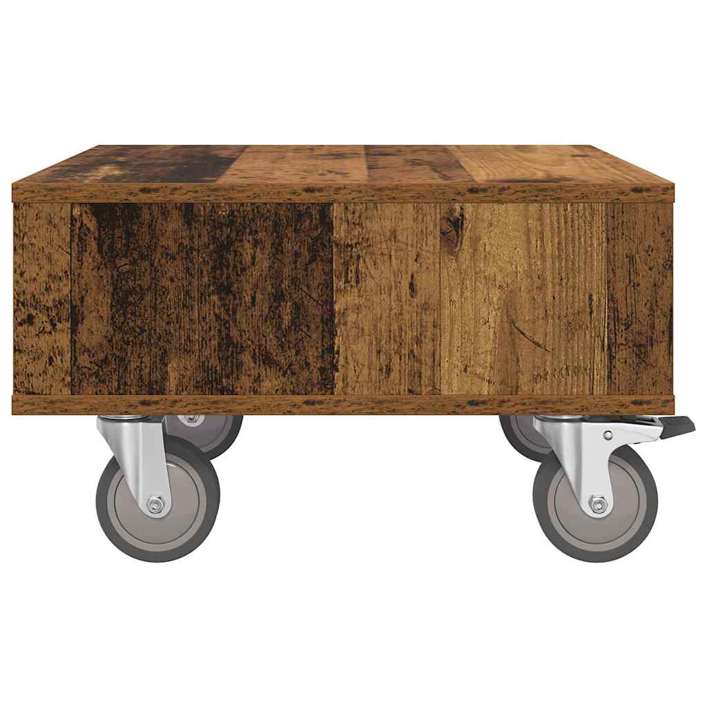 Sidebord med hjul Gammelt tre 50,5 x 50 x 30 cm Konstruert tre