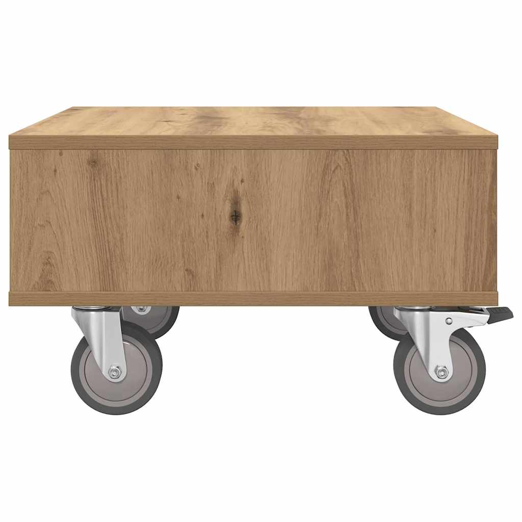 Sidebord med hjul Artisan Eik 50,5 x 50 x 30 cm Konstruert tre