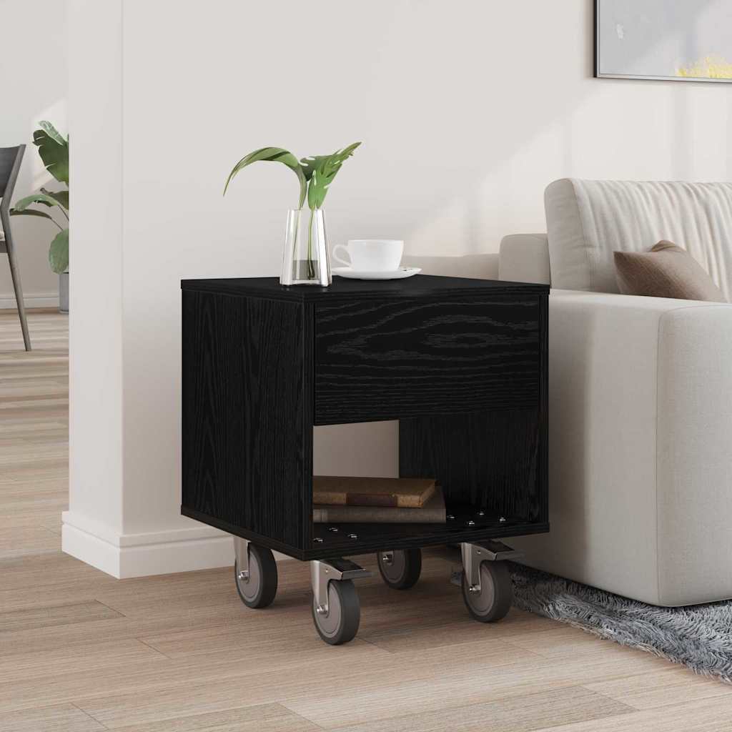 Nattbord Svart Eik 40,5 x 40 x 48 cm Konstruert tre