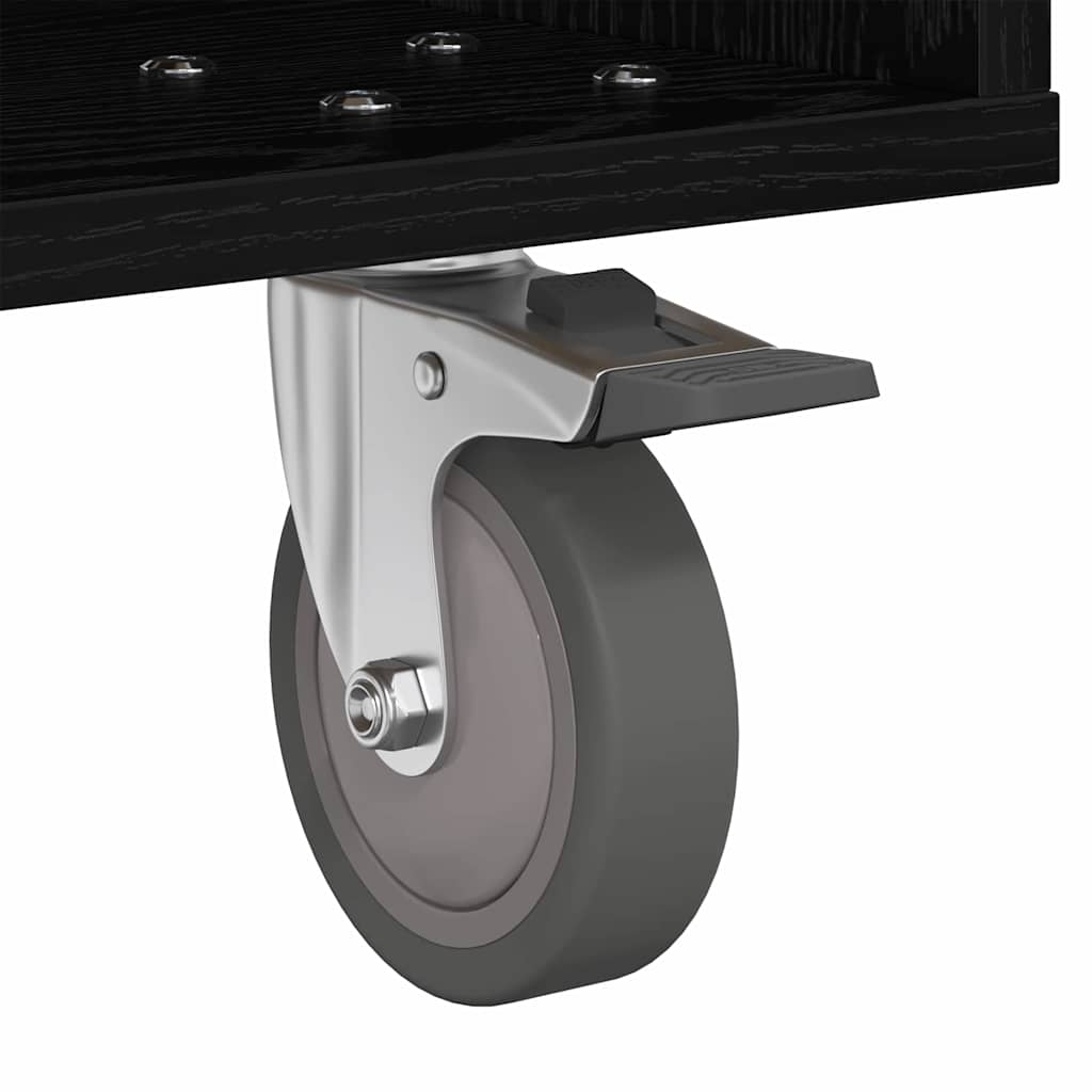 Nattbord 2 pcs Svart Eik 40,5 x 40 x 48 cm Konstruert tre