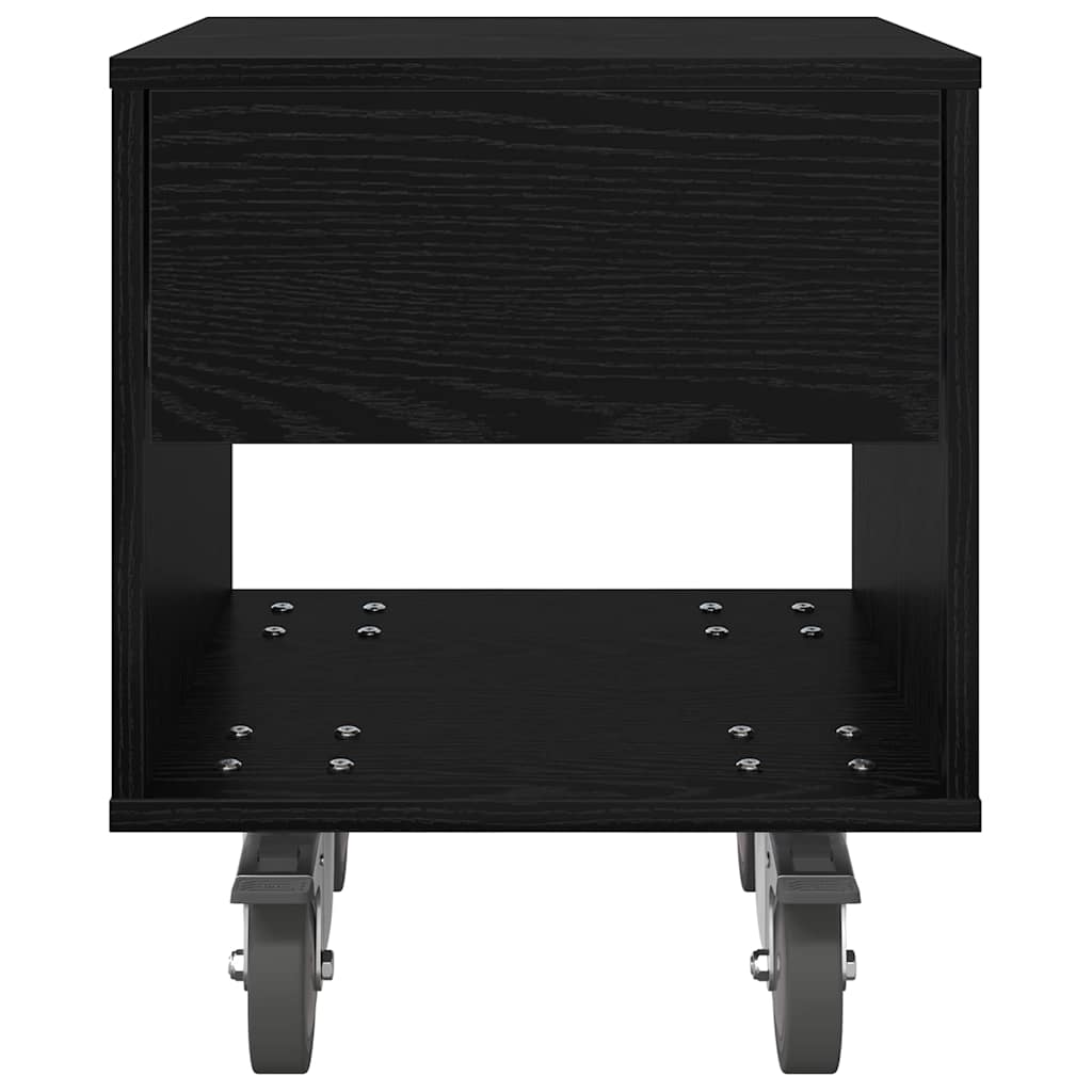 Nattbord 2 pcs Svart Eik 40,5 x 40 x 48 cm Konstruert tre