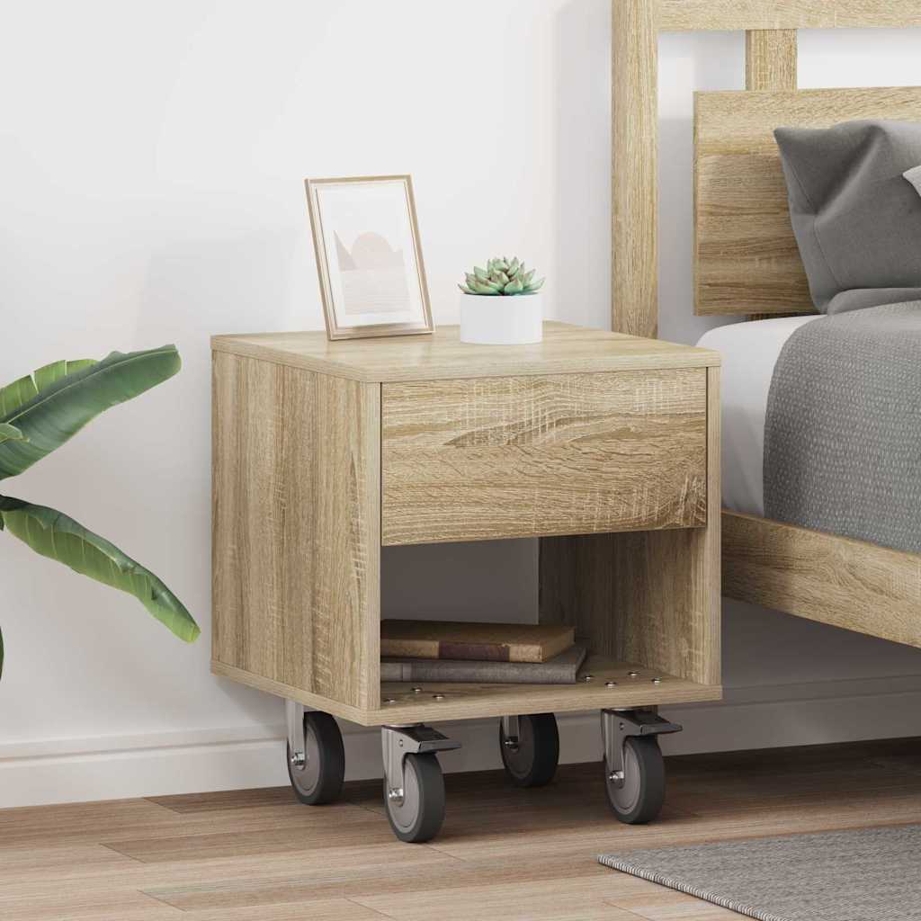 Nattbord 2 pcs Sonoma eik 40,5 x 40 x 48 cm Konstruert tre