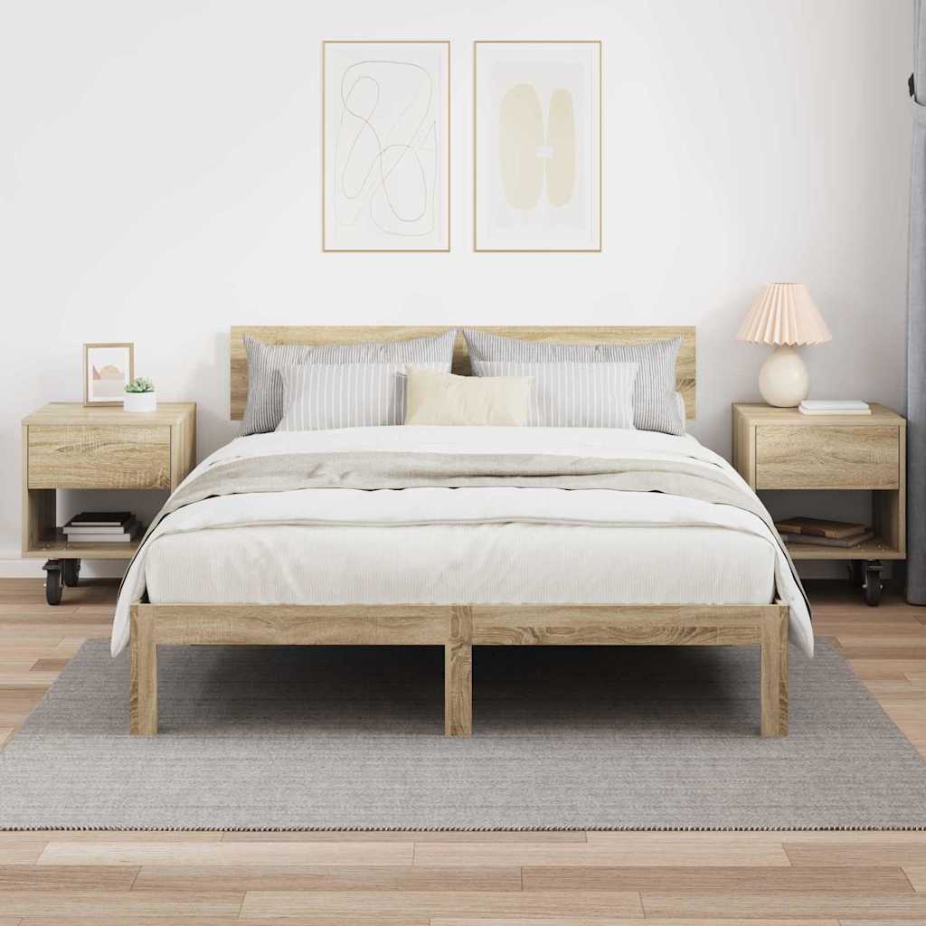 Nattbord 2 pcs Sonoma eik 40,5 x 40 x 48 cm Konstruert tre