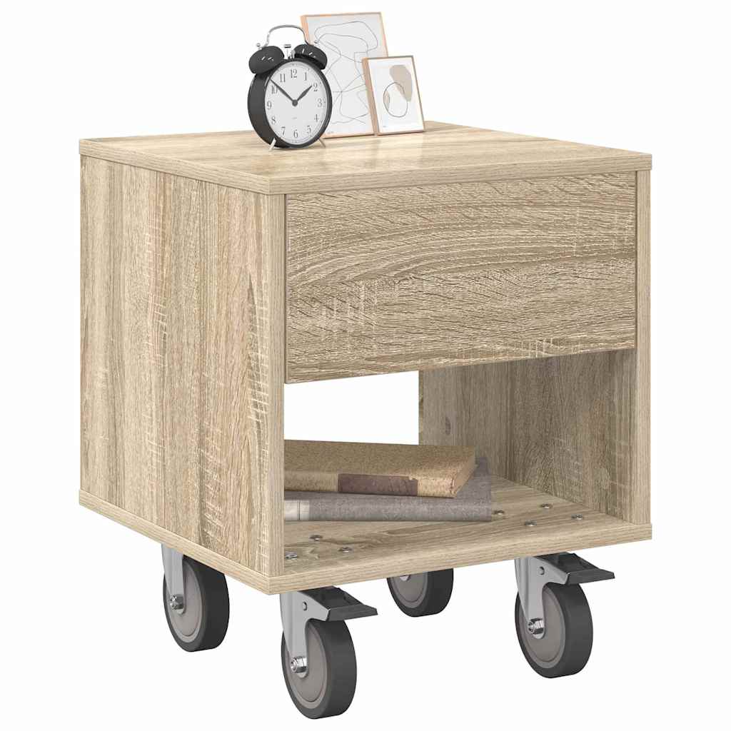 Nattbord 2 pcs Sonoma eik 40,5 x 40 x 48 cm Konstruert tre